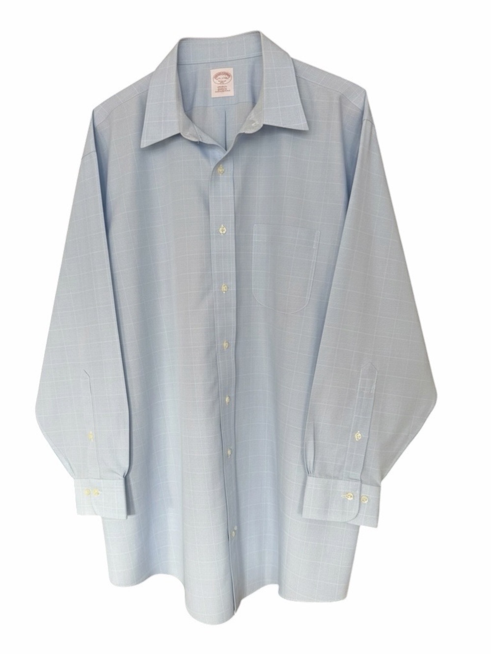 Brooks Brothers Light Blue Windowpane Dress Shirt